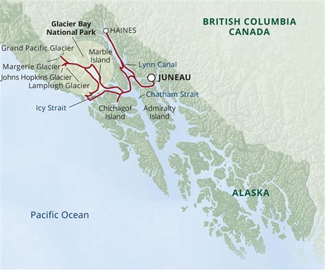 UnCruise-Alaska-Glacier-Bay-National-Park-Adventure-Cruise-map ...