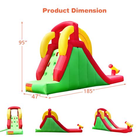 Inflatable Water Slide Bounce House with Climbing Wall and Jumper with ...