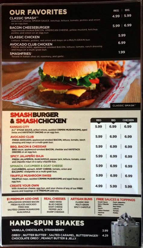 Smashburger Menu, Menu for Smashburger, Leawood, Kansas City, Kansas ...