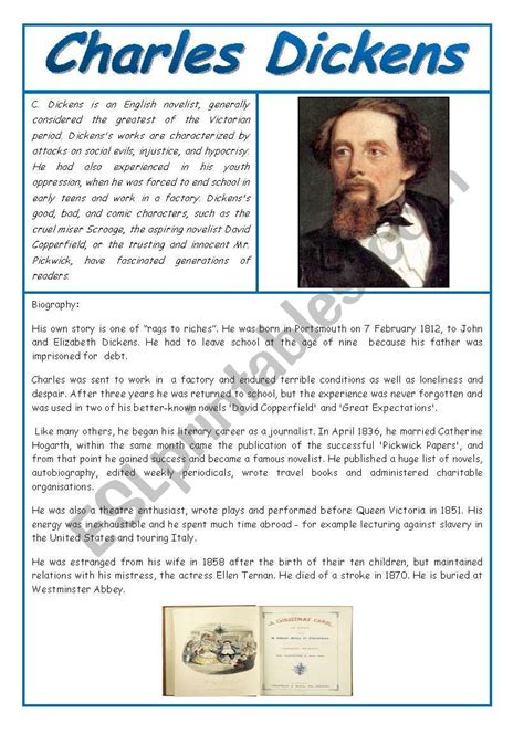 Charles Dickens - ESL worksheet by olaola