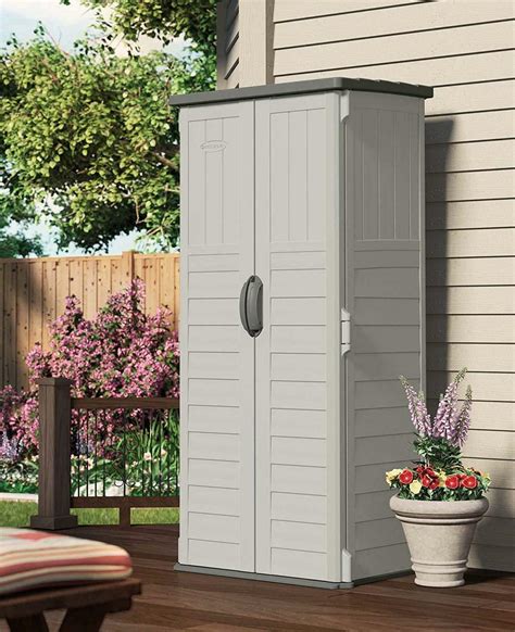 Outdoor Storage Shed Tall Plastic Garden Tool Cabinet