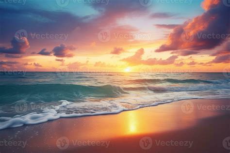 Peaceful Beach Sunset. Generative AI 31580574 Stock Photo at Vecteezy