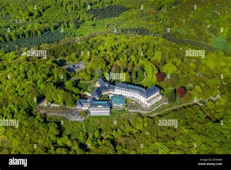 Aerial view, Petersberg Mountain, guest house of the Federal Republic ...