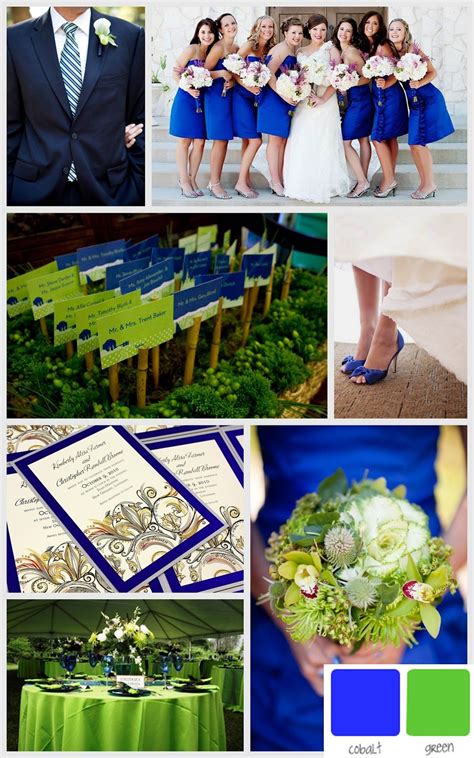 Wildflower Weddings Blog: Inspiration Board: Cobalt Blue and Green | Blue green wedding, Wedding ...