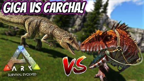 CARCHA VS GIGA Stat Breakdown And Comparison! || Ark Survival Evolved - YouTube