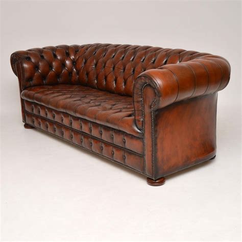 Antique Victorian Style Deep Buttoned Leather Chesterfield Sofa ...