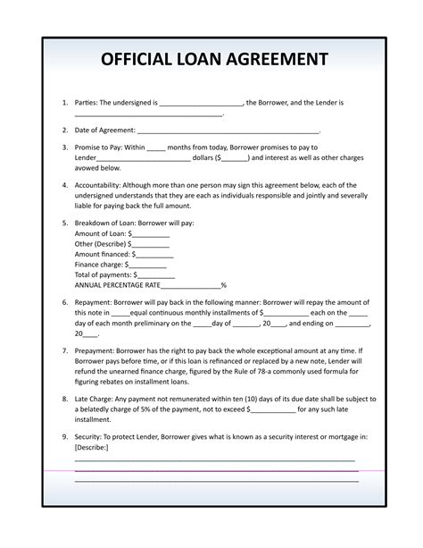 Free Installment Loan Agreement Template - Sfiveband.com