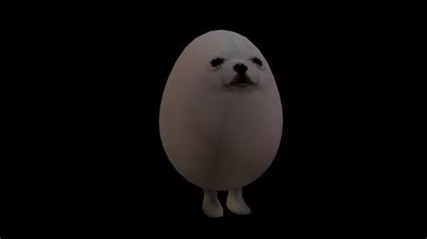 Eggdog | An Animated White Dog with Eyes Closed and Nose Wide Open