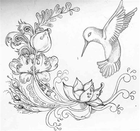 Birds And Flowers Drawing at GetDrawings | Free download