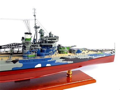 HMS Prince of Wales WW2 Battleship Model with Camouflage