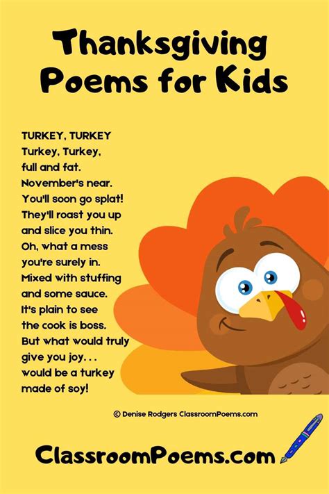 Funny Thanksgiving Poems - Worksheets Library