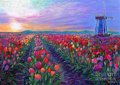 Tulip Fields, What Dreams May Come Painting by Jane Small