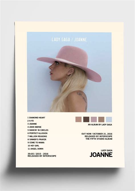 Lady Gaga 'Joanne' Album Art Tracklist Poster – The Indie Planet