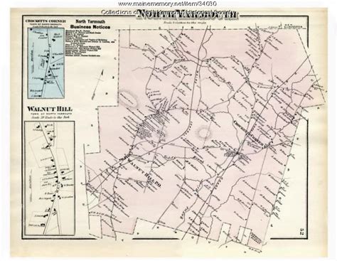 Item 34030 - Map of North Yarmouth. 1871 - Vintage Maine Images