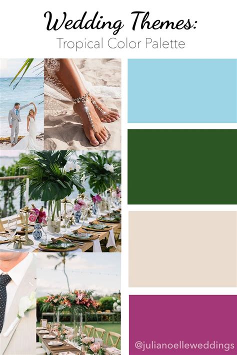 Tropical Destination Wedding Theme Summer Color Palette | Wedding ...