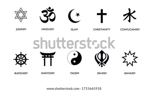 World Religion Symbols Signs Major Religious Stock Vector (Royalty Free) 1715665918 | Shutterstock