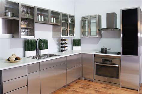 Contemporary Stainless Steel Kitchen Cabinets