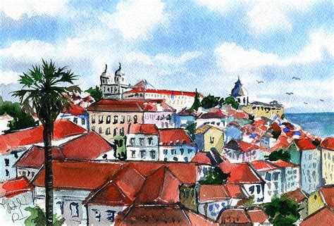 Lisbon Painting by Dora Hathazi Mendes - Pixels