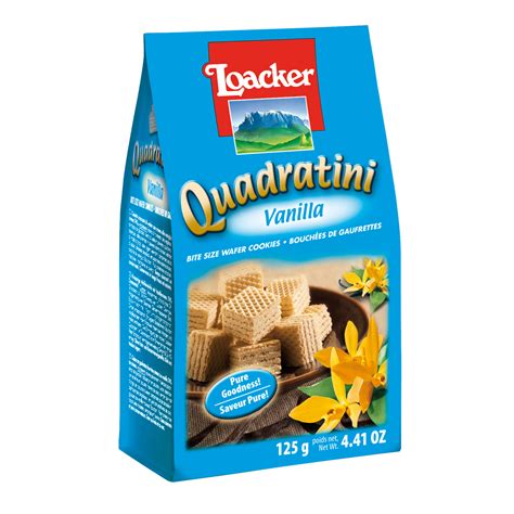 LOACKER QUADRATINI VANILLA WAFER BISCUITS 125G (12 PACK)