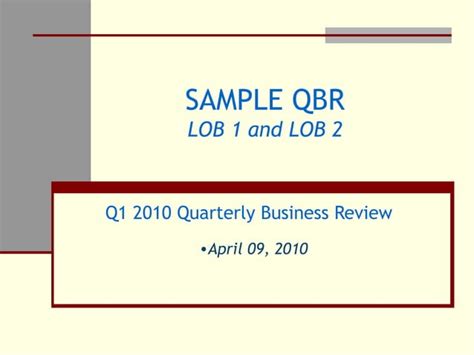 Sample QBR Slides | PPT