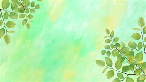 Watercolor Eucalyptus Beautiful Water Green Nature Powerpoint Background For Free Download ...