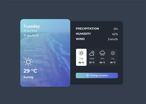 Simple Weather App Design | Figma