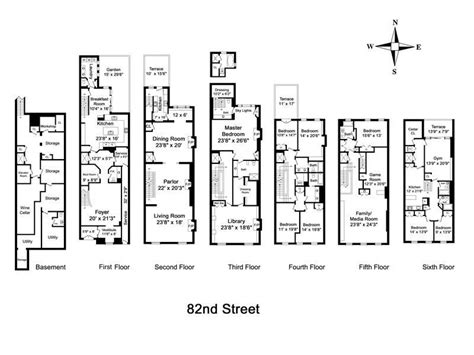 NYC brownstone floor plan | Floor plans, New york brownstone, Nyc ...