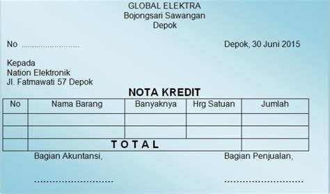 Contoh Bukti Transaksi Nota Kredit : Contoh Form Nota Kredit Dalam Microsoft Excel Adh Excel Com ...