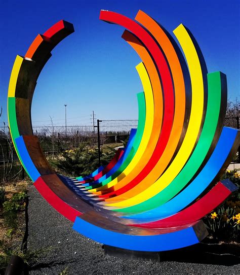 ITAP of a rainbow sculpture on my afternoon walk. | Rainbow, Sculpture ...