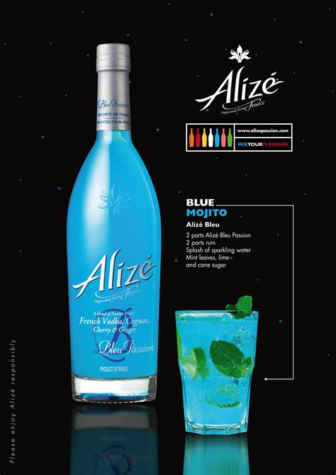 MOJITO... in Blue #Alize #cocktails #liqueurs | Coctails recipes, Vodka, French vodka