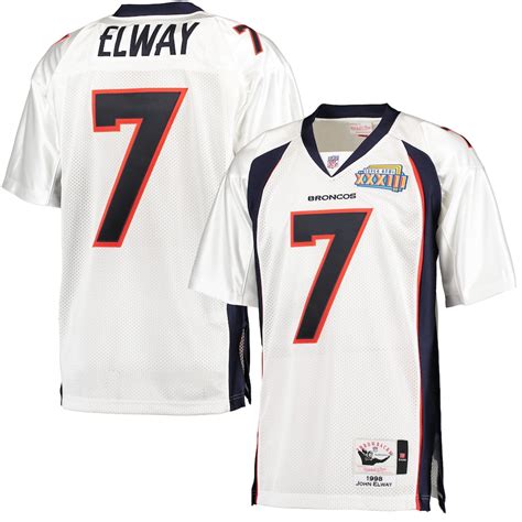 Mitchell & Ness John Elway Denver Broncos White 1998 Throwback ...