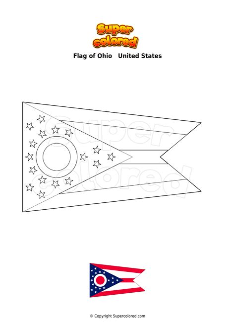 Ohio State Flag Coloring Page Ohio State Flag Coloring Page Color Luna ...