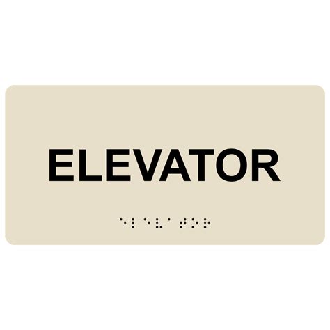 ADA Elevator Braille Sign RSME-305_BLKonAlmond