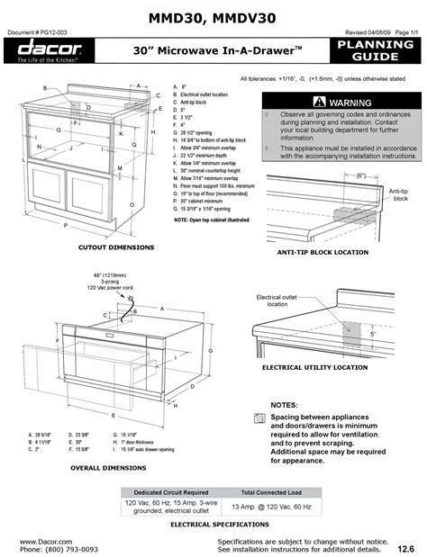 DACOR MMD24 PLANNING MANUAL Pdf Download | ManualsLib