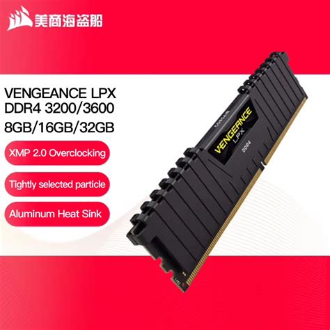 Corsair Vengeance LPX 8GB 16GB 32GB DDR4 3200MHz 3600MHz 4000MHz 1.35V Desktop Memory - Black