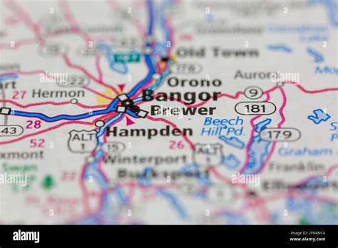 Brewer Maine USA shown on a Geography map or road map Stock Photo - Alamy