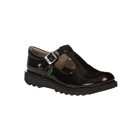 Kickers Kickers Kick JF Junior Girls T Patent Black (Z14) 1-12532 ...