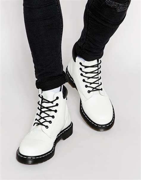 Lyst - Dr. Martens 6-eye Boots in White for Men