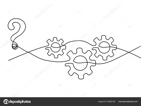 Abstract Metal Gears Wheels Line Drawing White Background Concept Teamwork Stock Vector by ©sun ...