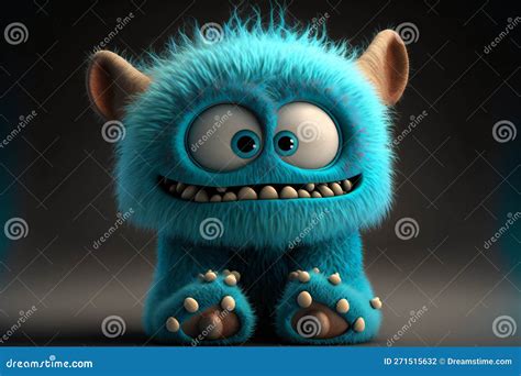 Cute Furry Monster Cartoon Character, Abstract, Unique Stock ...