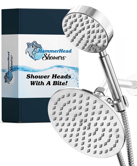 Buy ALL METAL Dual Shower Head Combo – CHROME - 8 Inch Rainfall High ...