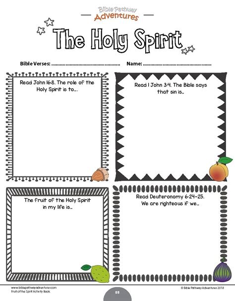 Worksheets Gifts Of The Holy Spirit