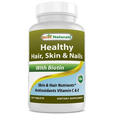 Best Naturals Hair Skin and Nails Vitamins with biotin 120 Tablets - Walmart.com