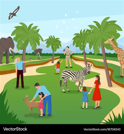 Zoo cartoon background Royalty Free Vector Image