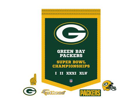 Green Bay Packers Super Bowl Champions Banner Wall Decal | Shop Fathead ...