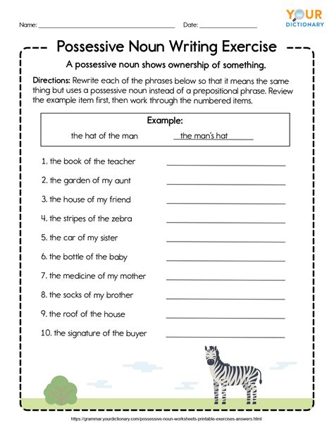 Possessive Apostrophe Worksheets