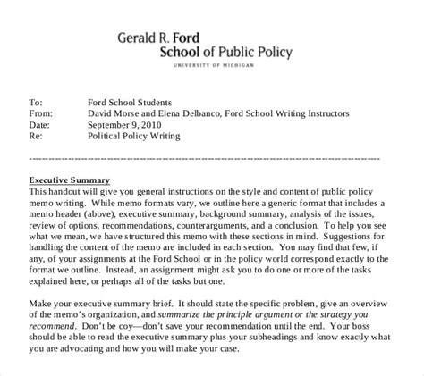 20+ Policy Memo Templates – Sample Word, Google Docs Format Download ...