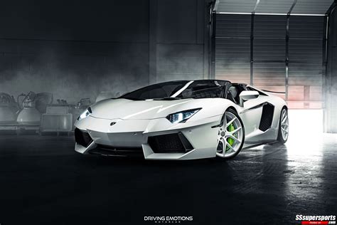 3 gorgeous white lamborghini aventador roadster hre wheels green ...