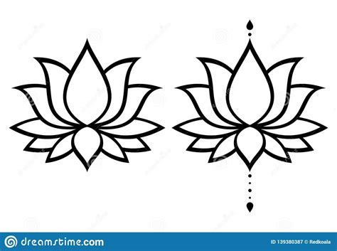 Illustration about Lotus or water lilly shapes, graphic elements in ...