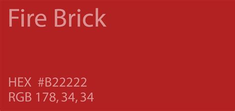 Fire Brick Color | Shades of red color, Red colour palette, Shades of red